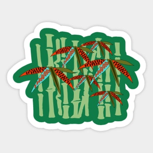 Japanese Bamboo Forest Colorful Foliage Sticker